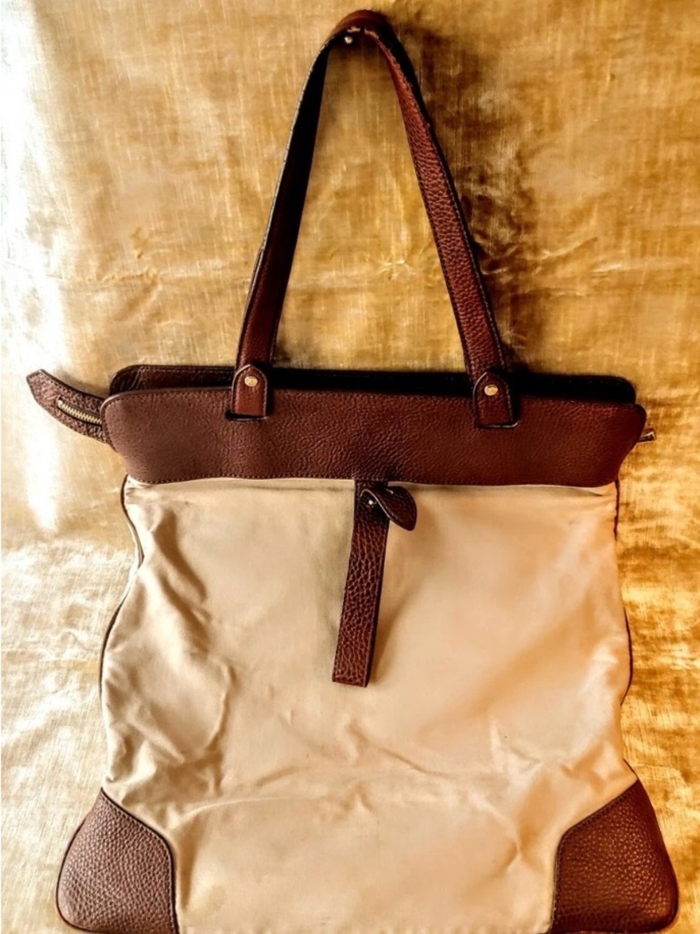 Burberry Beige Canvas Tote with Brown Leather Trim - Picture 8 of 9